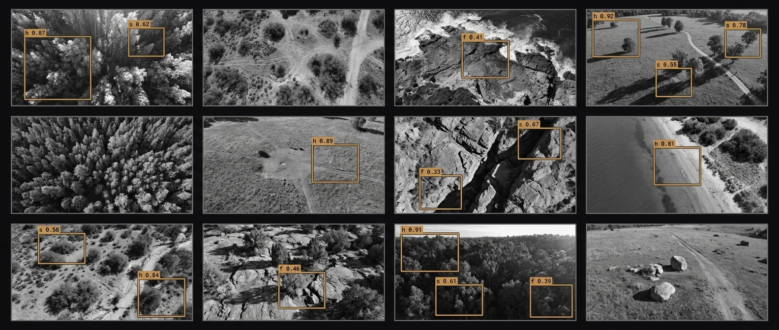 Quadcopter over terrain — on-board human detection pipeline